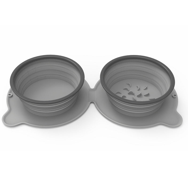 Portable Silicone Double Food Bowls