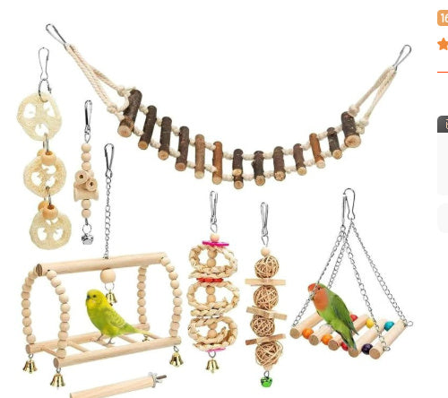 Parrot Bite Toy Bell String