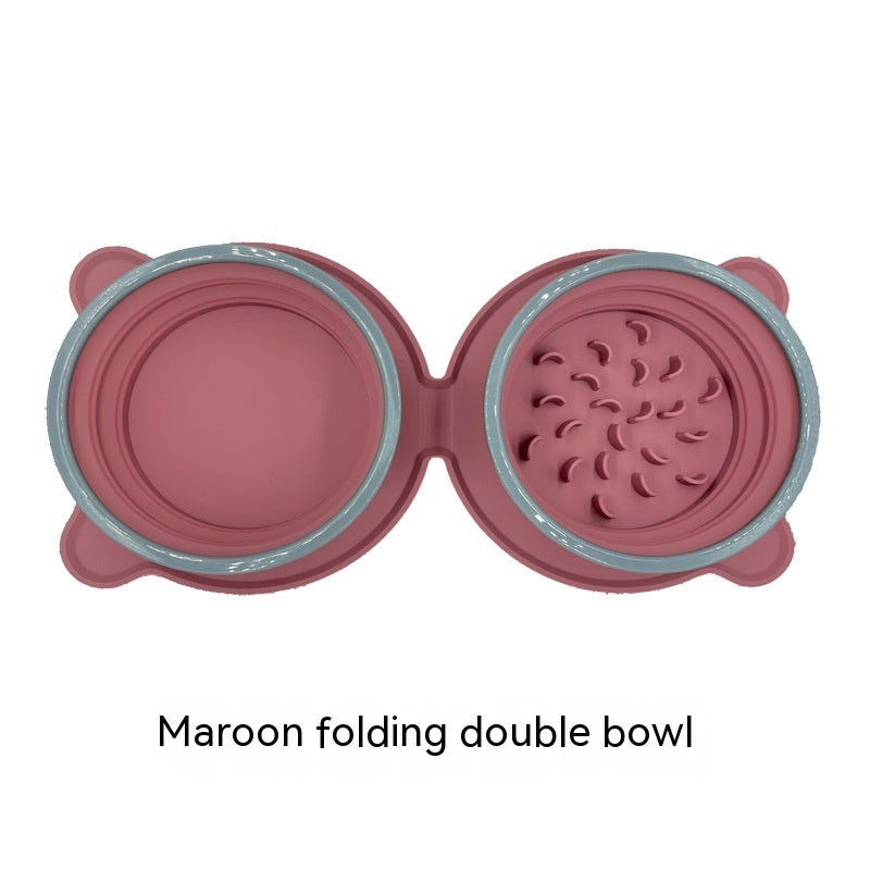 Portable Silicone Double Food Bowls