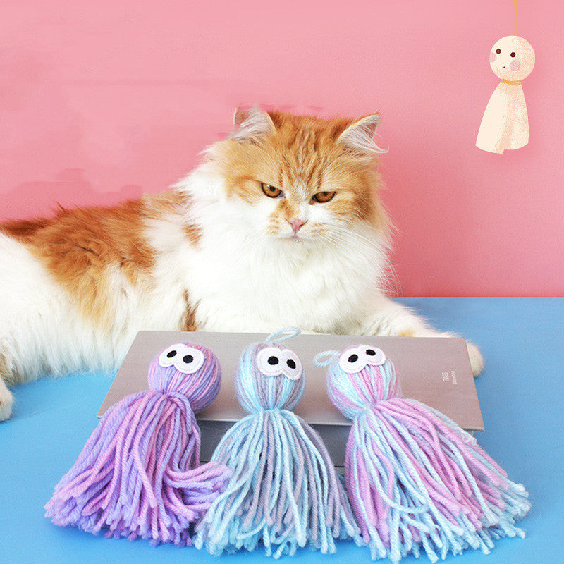 Pet Hang Bite-resistant Woolen Yarn Ball Toys