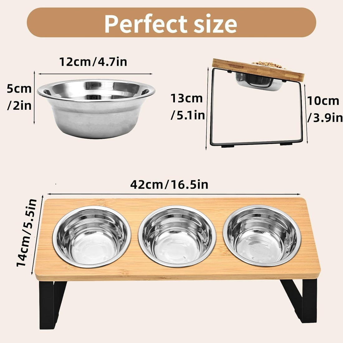 Log Pet Feeding Rack Iron Wood Rack