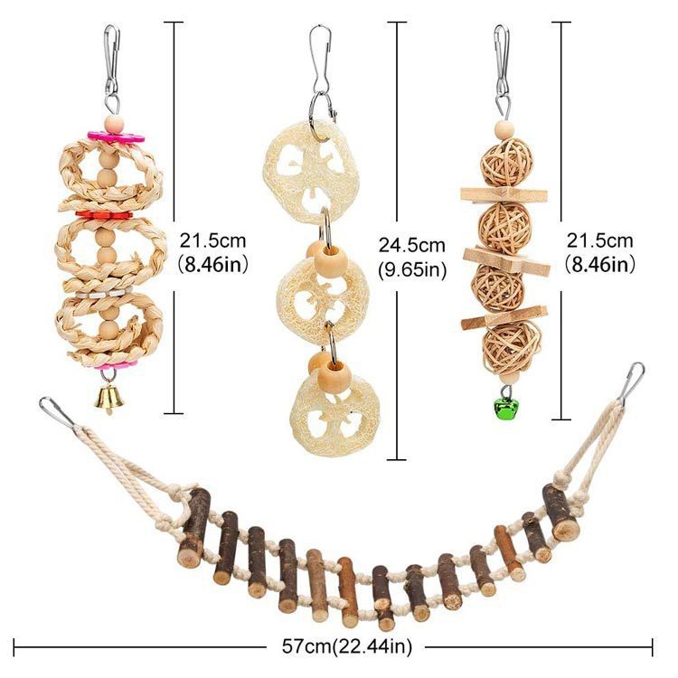 Parrot Bite Toy Bell String