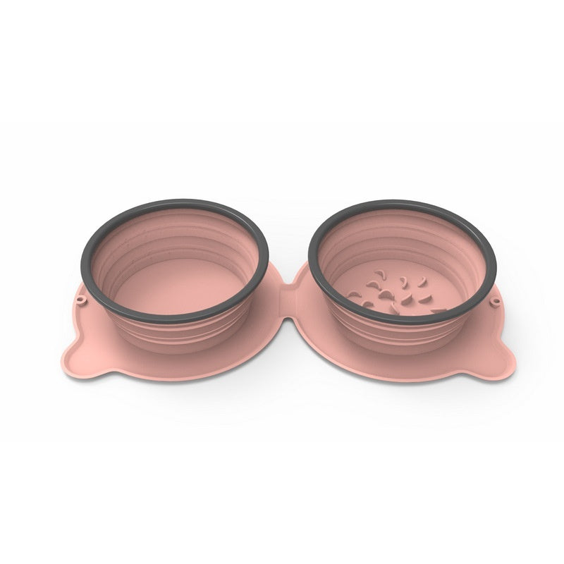 Portable Silicone Double Food Bowls