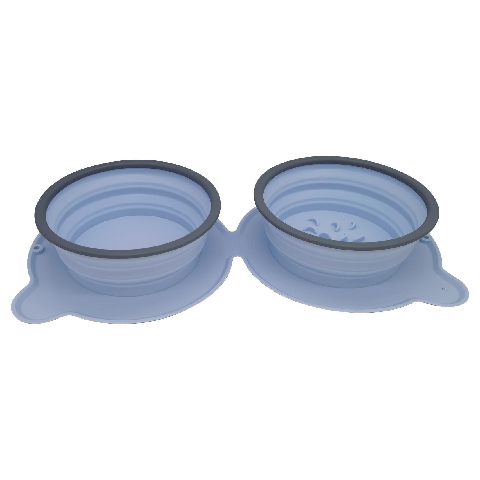 Portable Silicone Double Food Bowls