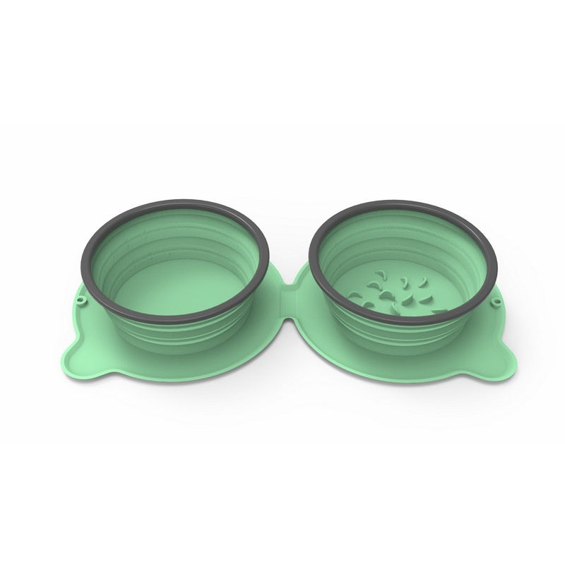 Portable Silicone Double Food Bowls
